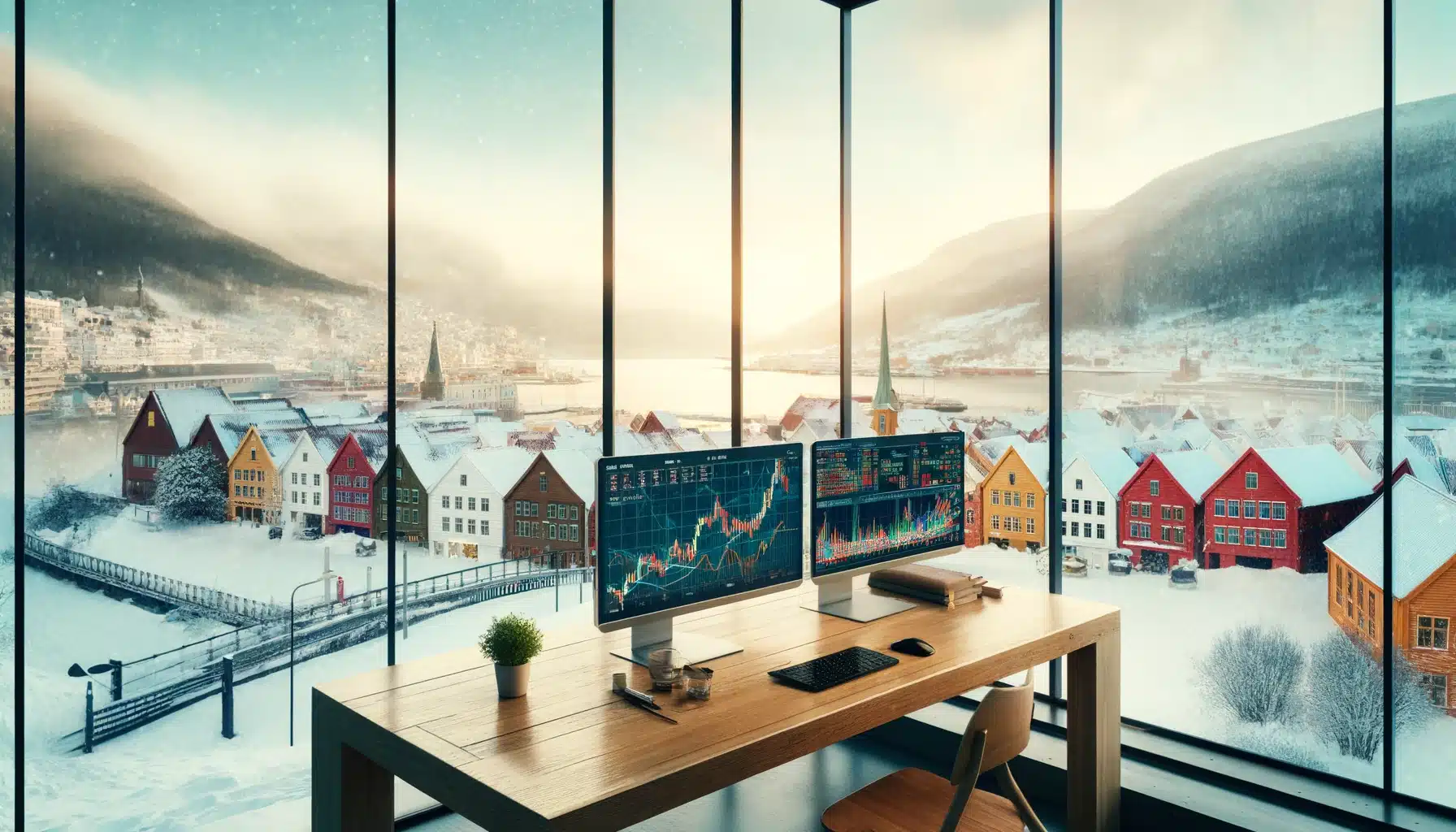 Trading desk up North. 