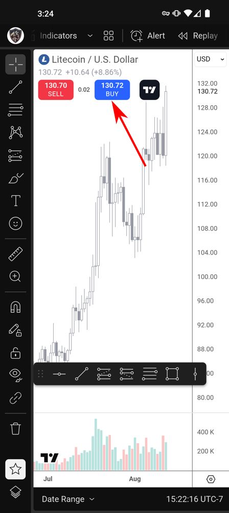 TradingView Mobile on chart