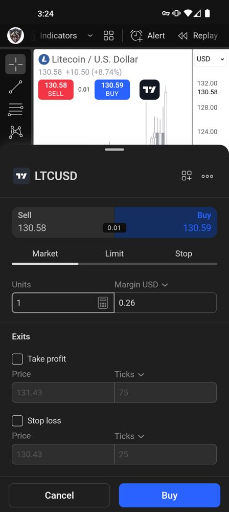 Enter trade